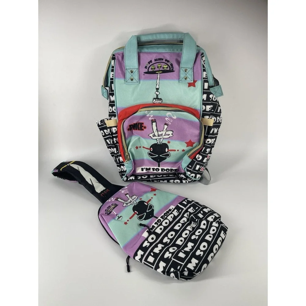 Weedhead PNK I'm So Dope Diaper Bag Backpack & Sling Bag NWOT Rare Set